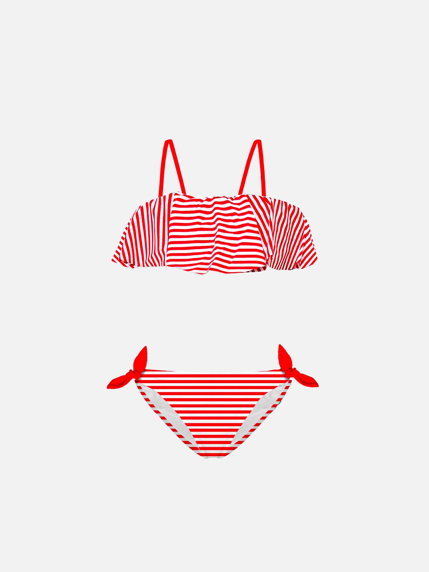 Girls Red Stripes Bikini - MC2 Saint Barth