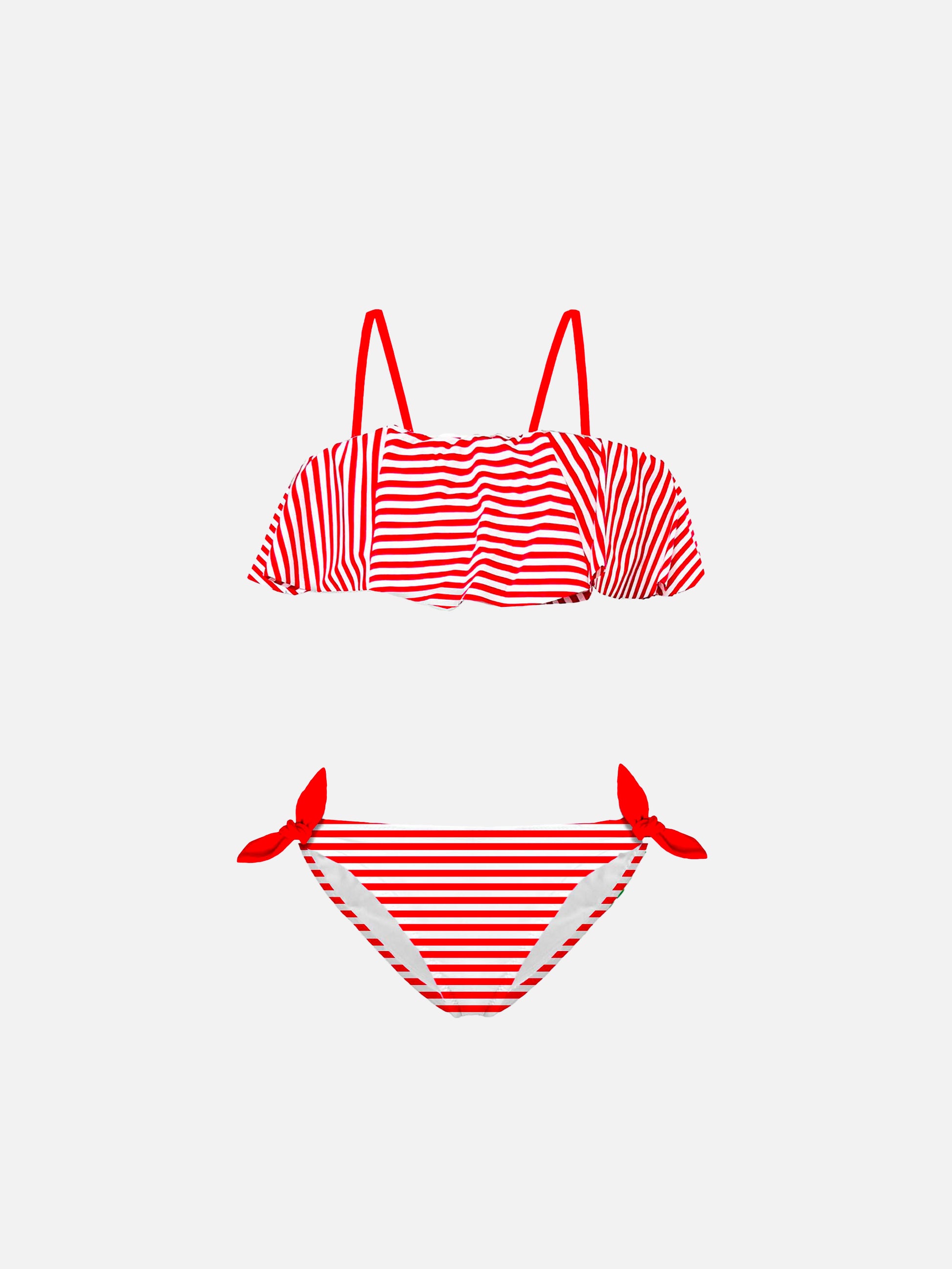 Girls Red Stripes Bikini - MC2 Saint Barth