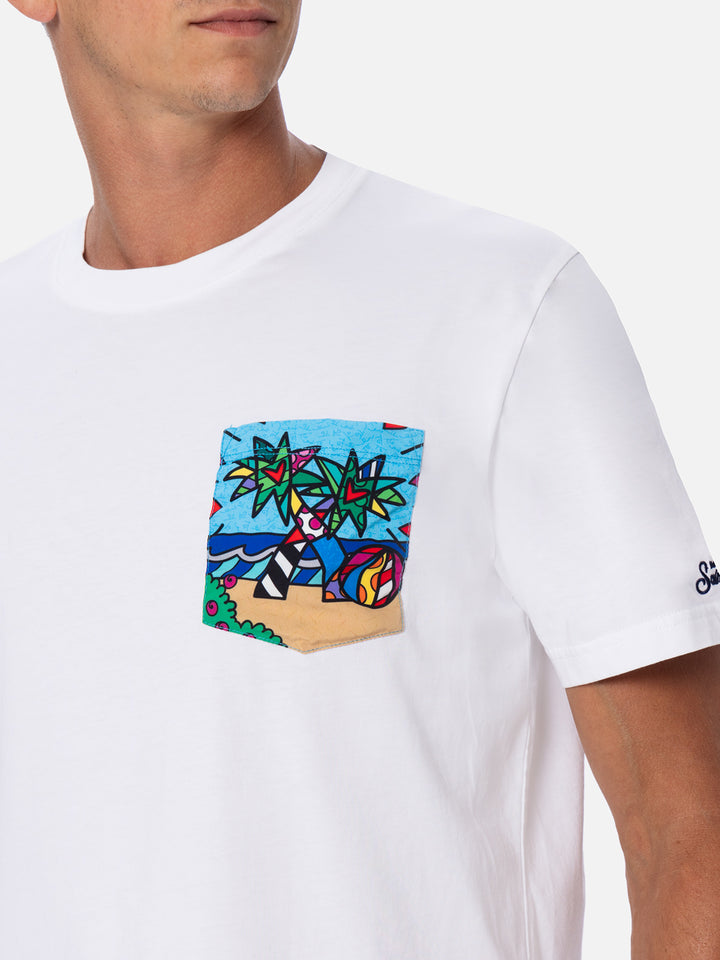 Herren-Baumwoll-T-Shirt Blanche mit aufgedruckter Britto-Tasche | ©BRITTO SPECIAL EDITION