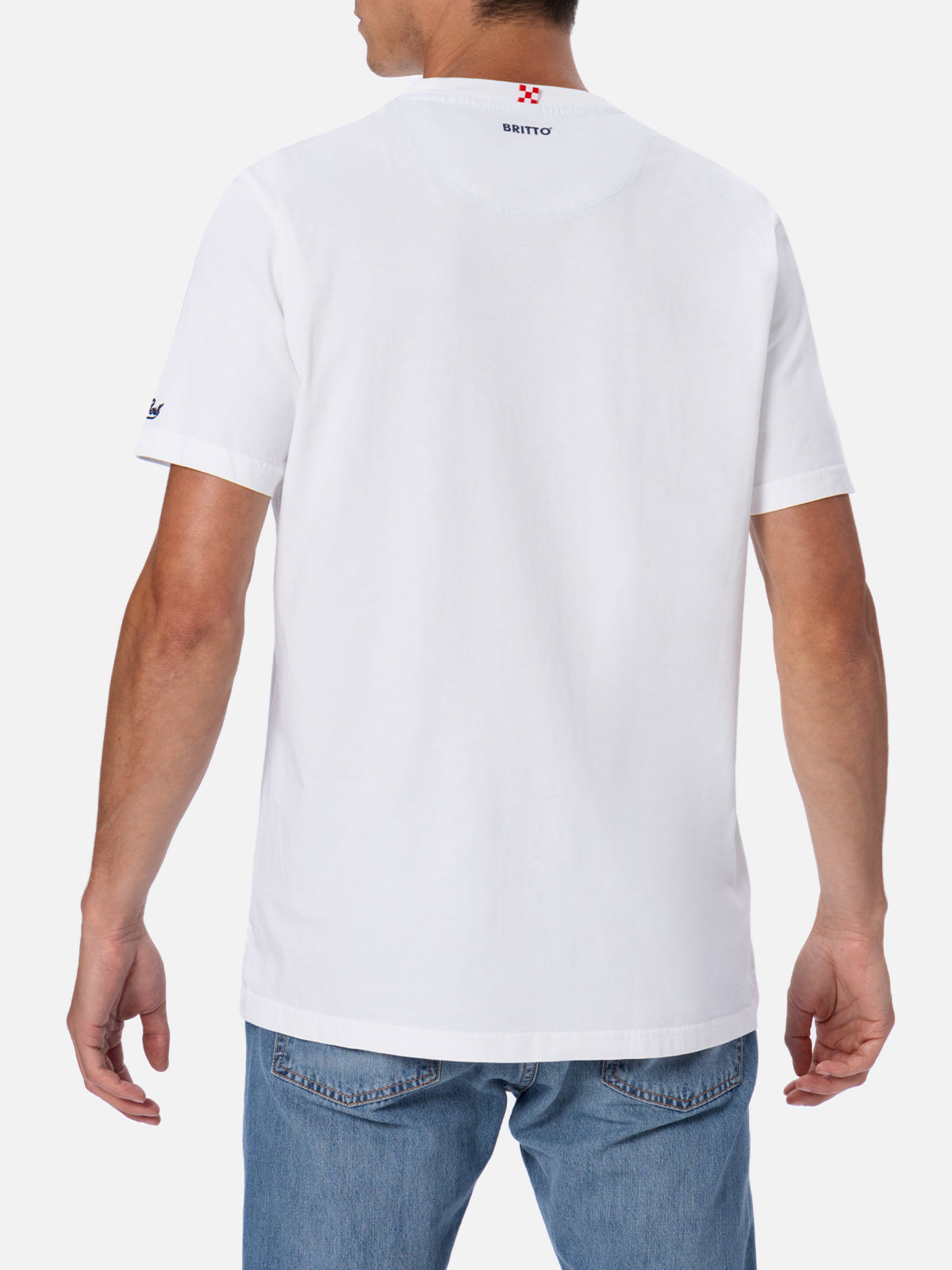 Herren-Baumwoll-T-Shirt Blanche mit aufgedruckter Britto-Tasche | ©BRITTO SPECIAL EDITION