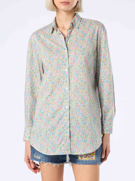 Woman cotton shirt Brigitte with Emma & Georgina print | MADE WITH LIBERTY FABRIC - MC2 Saint Barth