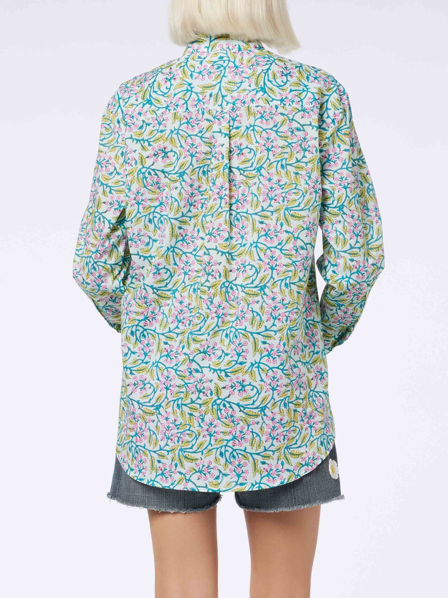 Woman cotton shirt Brigitte with flower print - MC2 Saint Barth