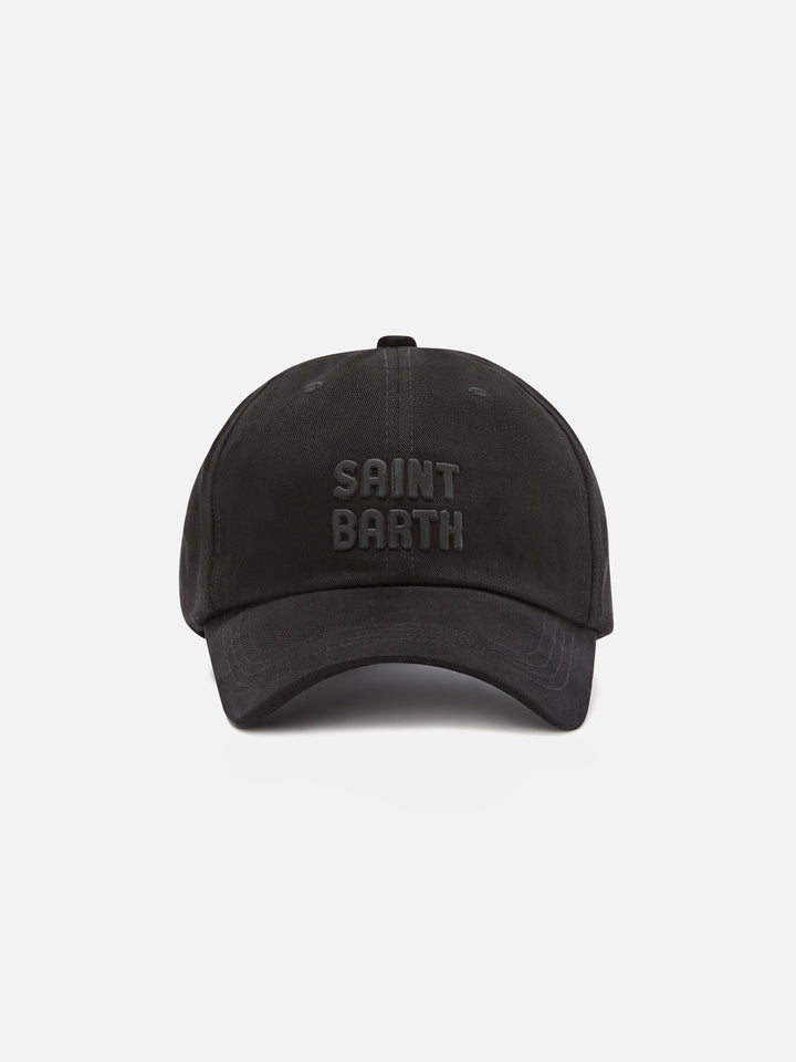 Schwarze Baseball Studio Cap mit Logostickerei 