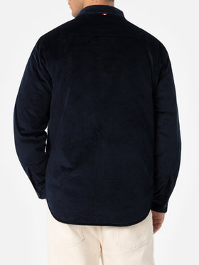 Man navy blue corduroy overshirt Chalet with St. Barth embroidery - MC2 Saint Barth