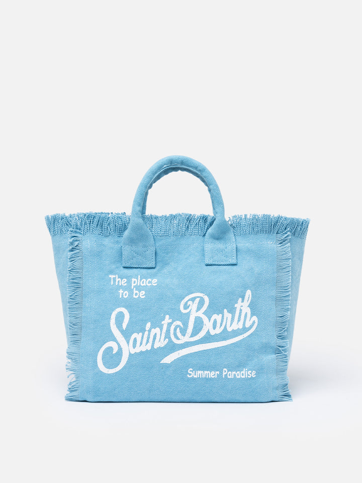 Light blue cotton canvas Colette handbag