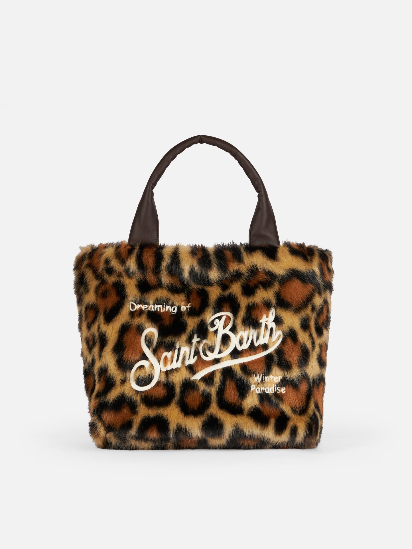 Borsa a mano Colette morbida e pelosa con stampa jacquard animalier