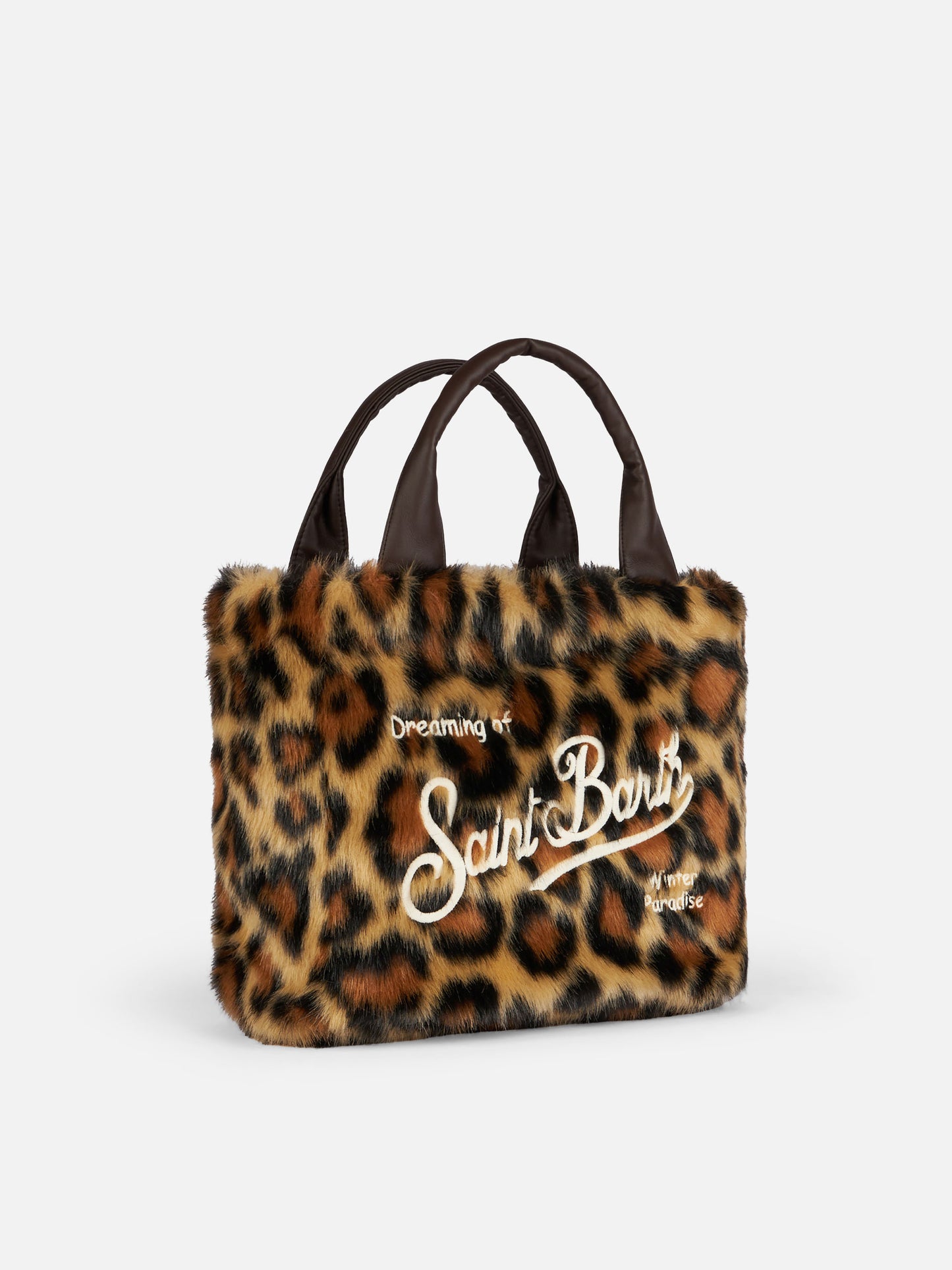 Borsa a mano Colette morbida e pelosa con stampa jacquard animalier