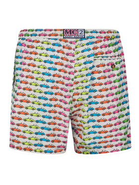 Man lightweight fabric swim-shorts Lighting Micro Fantasy with car print - MC2 Saint Barth