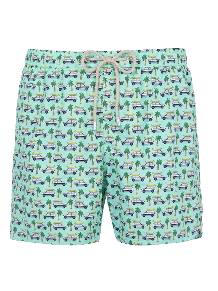 Man lightweight fabric swim-shorts Lighting Micro Fantasy with Panda print | PANDA SPECIAL EDITION - MC2 Saint Barth
