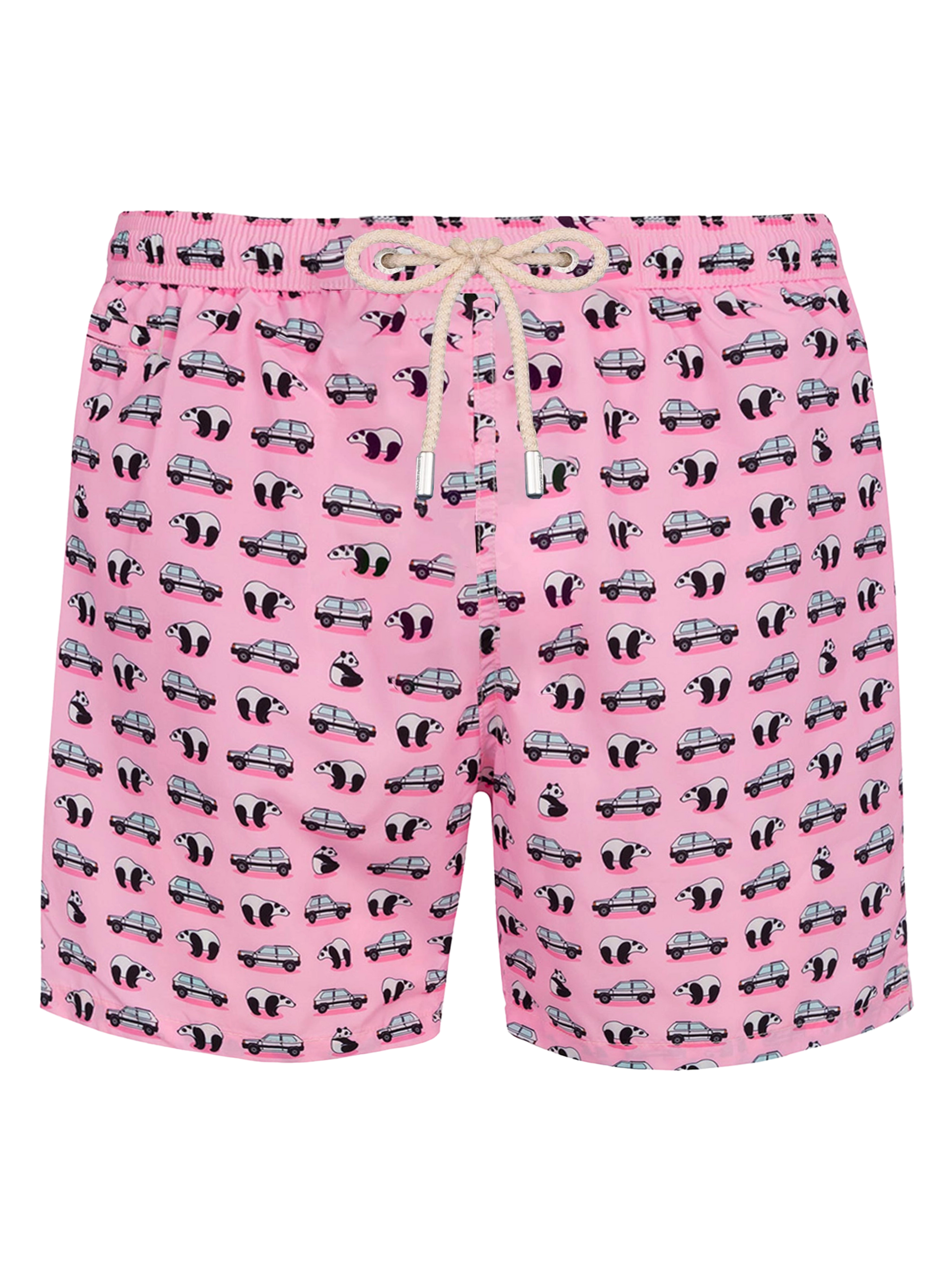 Man lightweight fabric swim-shorts Lighting Micro Fantasy with Panda and panda print | PANDA SPECIAL EDITION - MC2 Saint Barth