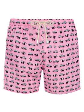 Man lightweight fabric swim-shorts Lighting Micro Fantasy with Panda and panda print | PANDA SPECIAL EDITION - MC2 Saint Barth