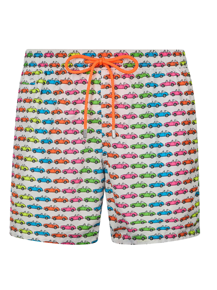 Man lightweight fabric swim-shorts Lighting Micro Fantasy with car print - MC2 Saint Barth