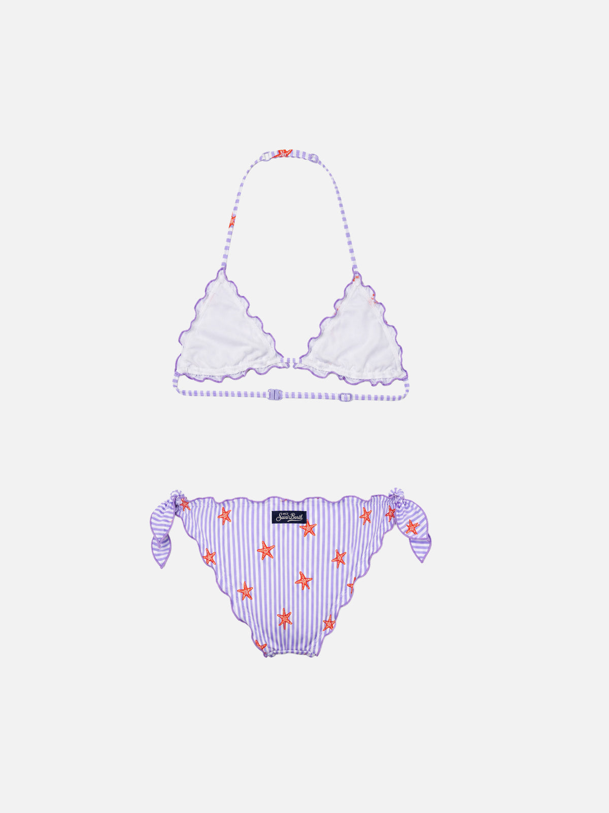 Klassischer Triangel-Bikini für Mädchen Cris mit Seestern-Print 
