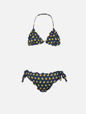 Girl classic triangle bikini Cris with ducky print - MC2 Saint Barth