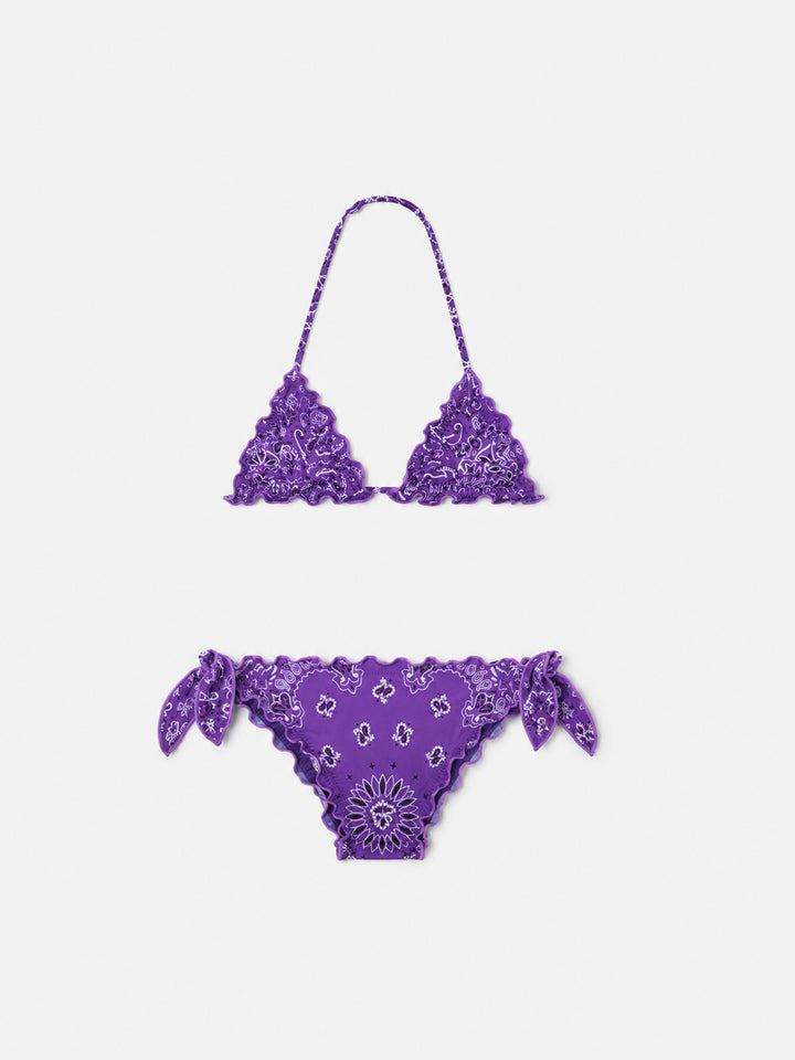 Bikini triangle pour fille avec imprimé bandana 
