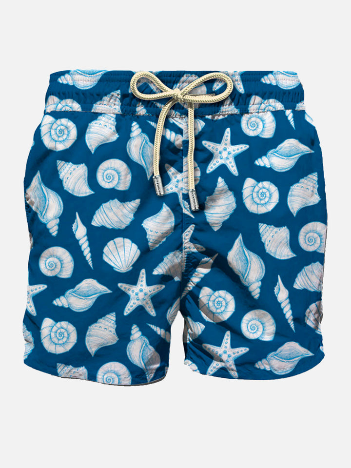 Man light fabric swim shorts with shells print - MC2 Saint Barth