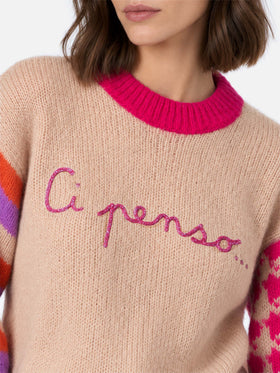 Danya pull boxy doux avec broderie Ci penso 