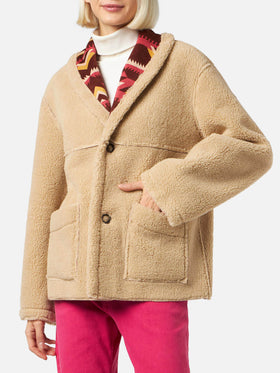 Woman reversible shearling jacket