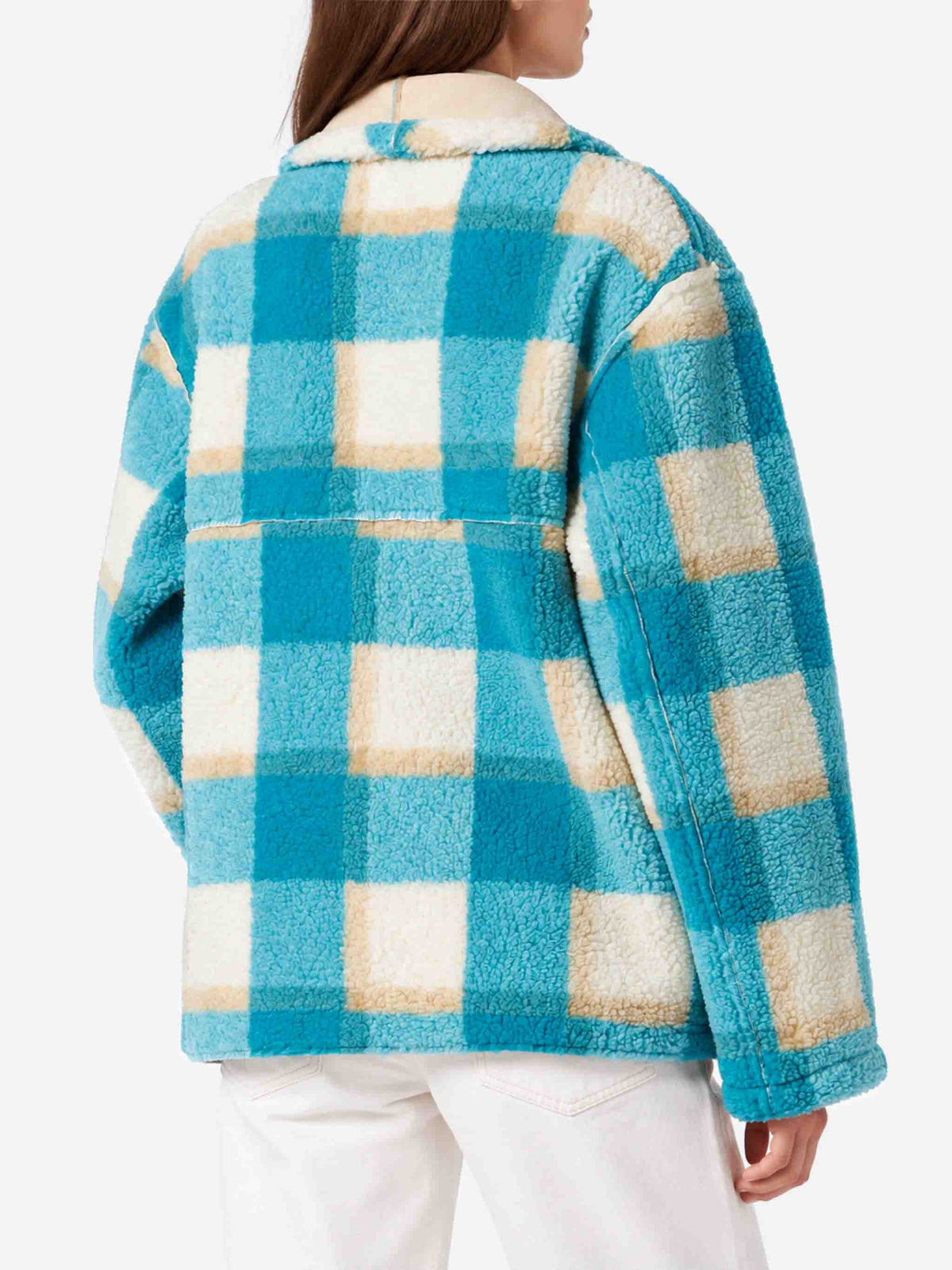 Dorys wendbare Jacke in Shearling-Optik mit Tartan-Print 