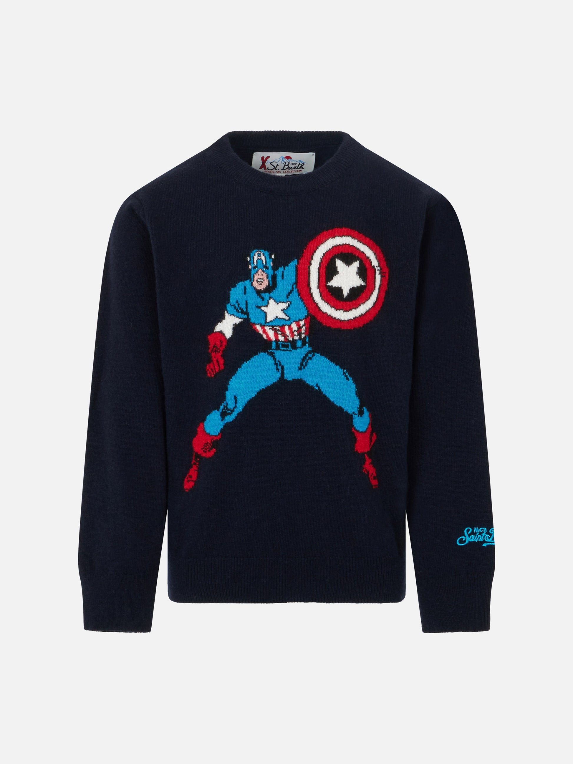 Boy crewneck sweater with Captain America print |MARVEL SPECIAL EDITION - MC2 Saint Barth