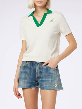 Woman cotton knitted polo Evonne | AUSTRALIAN BRAND SPECIAL EDITION - MC2 Saint Barth
