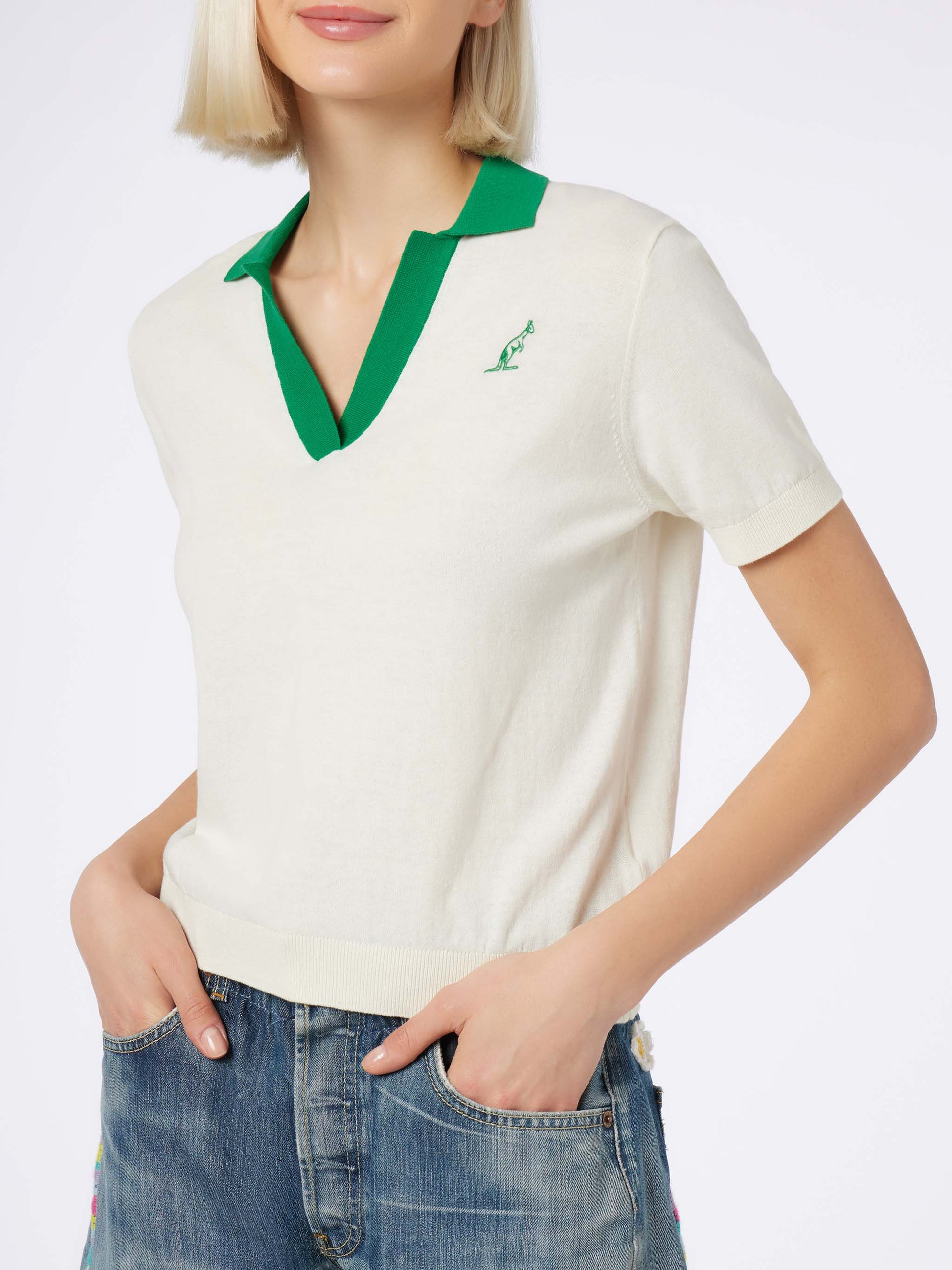 Woman cotton knitted polo Evonne | AUSTRALIAN BRAND SPECIAL EDITION - MC2 Saint Barth