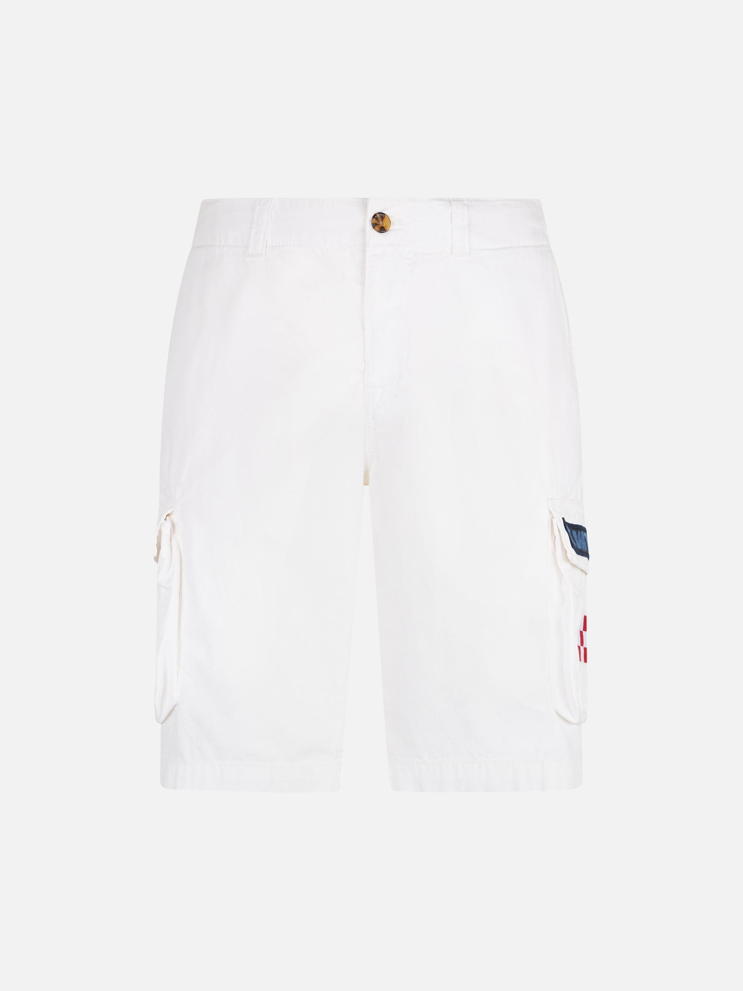 Man white cotton cargo shorts - MC2 Saint Barth