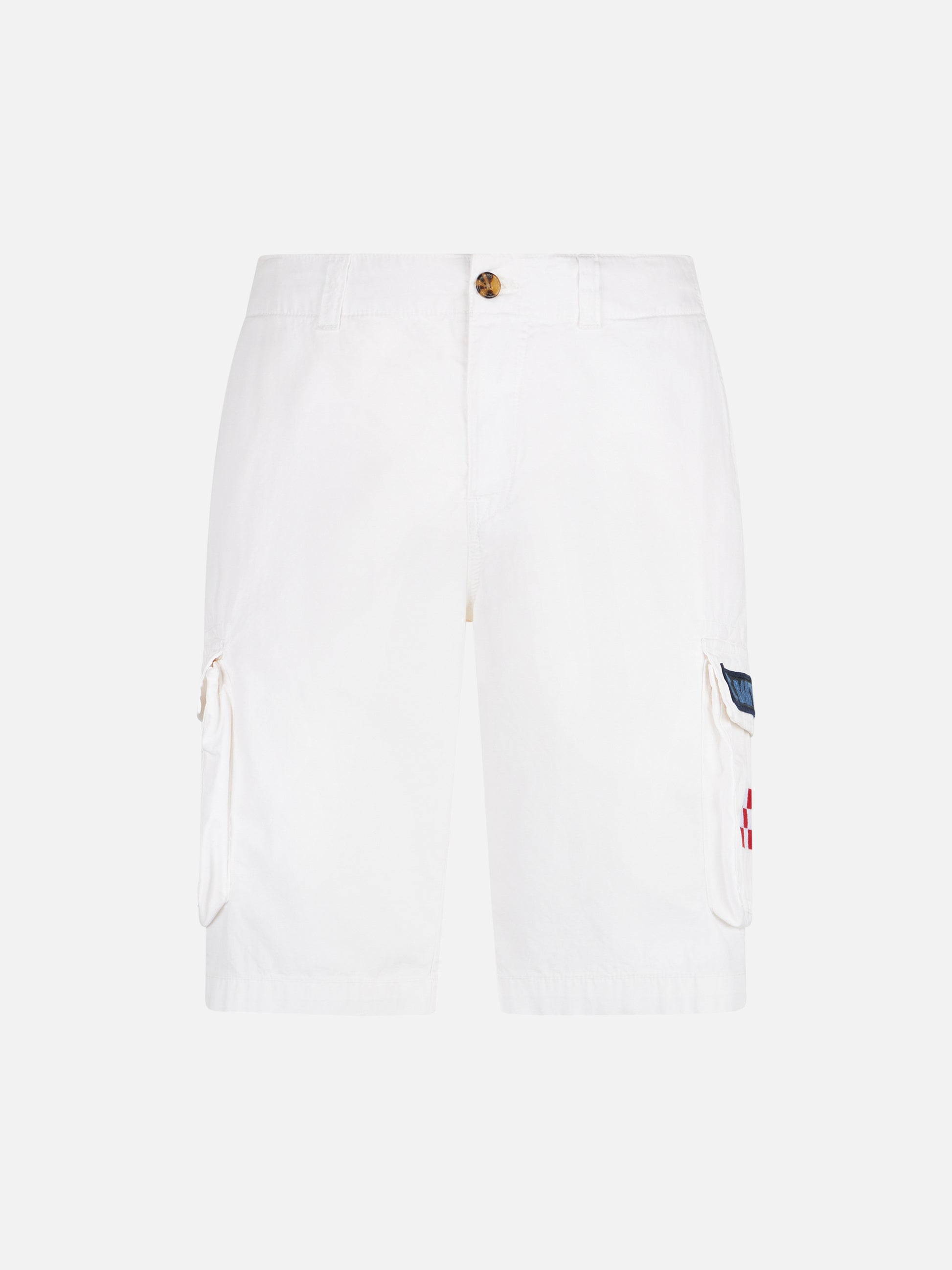 Man white cotton cargo shorts - MC2 Saint Barth