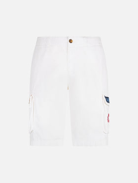 Man white cotton cargo shorts - MC2 Saint Barth