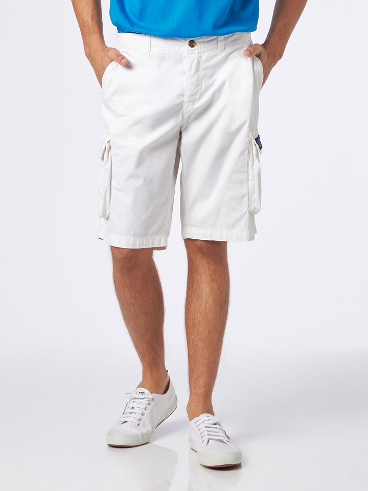 Man white cotton cargo shorts - MC2 Saint Barth