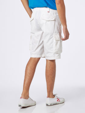 Man white cotton cargo shorts - MC2 Saint Barth