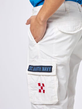 Man white cotton cargo shorts - MC2 Saint Barth