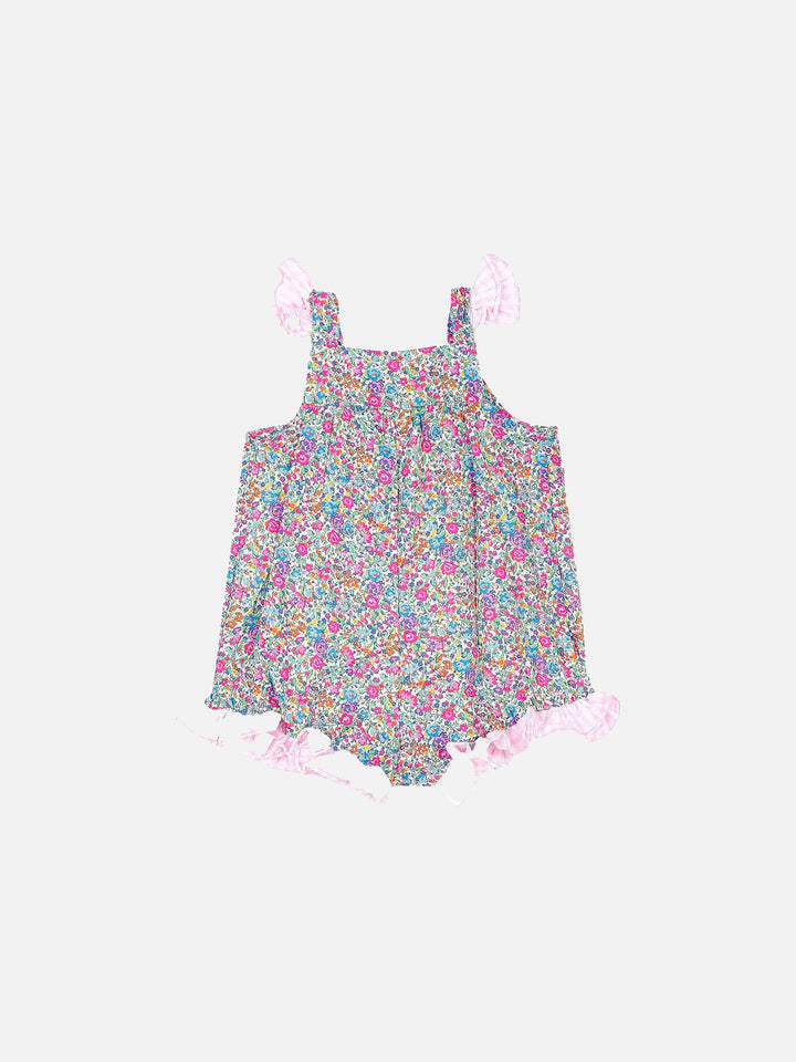 Baby cotton romper suit with flower print | Made with Liberty fabric - MC2 Saint Barth