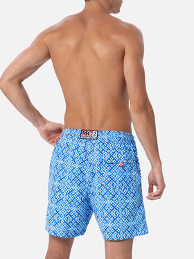 Man mid-length Gustavia swim-shorts with geometric majolica print - MC2 Saint Barth