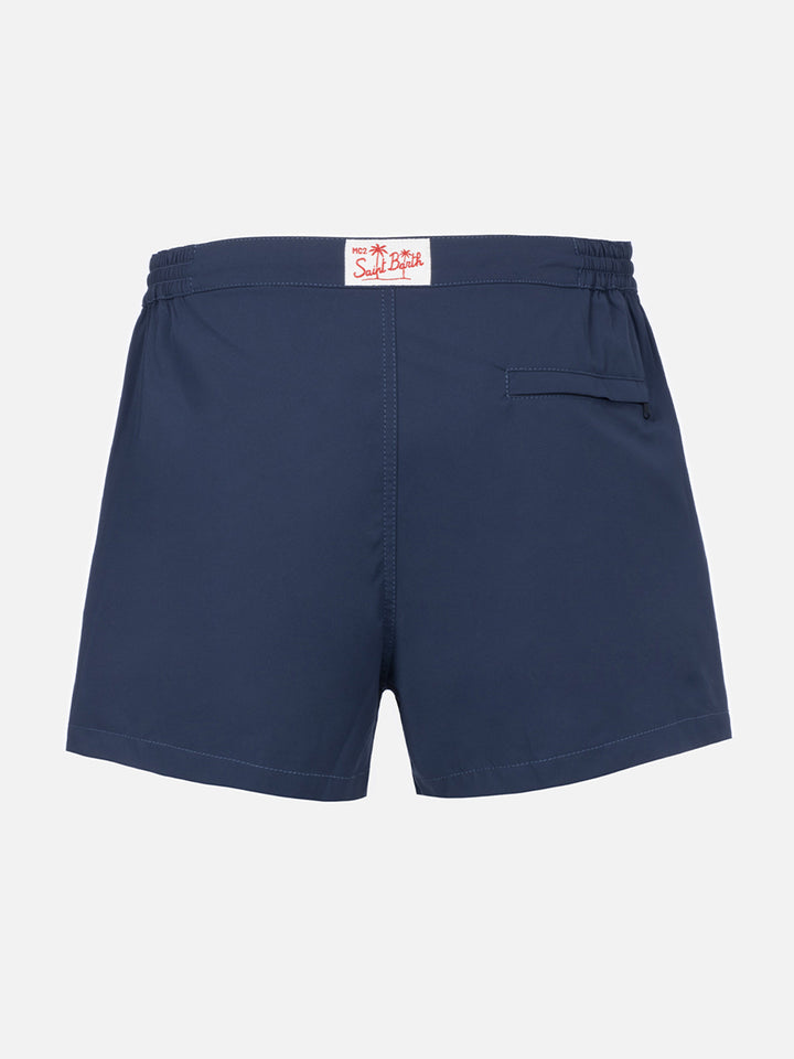Man navy blue fitted cut swim shorts Harrys - MC2 Saint Barth