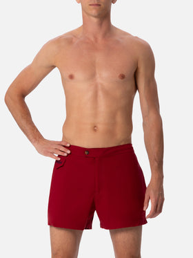 Man burgundy fitted cut swim shorts Harrys - MC2 Saint Barth