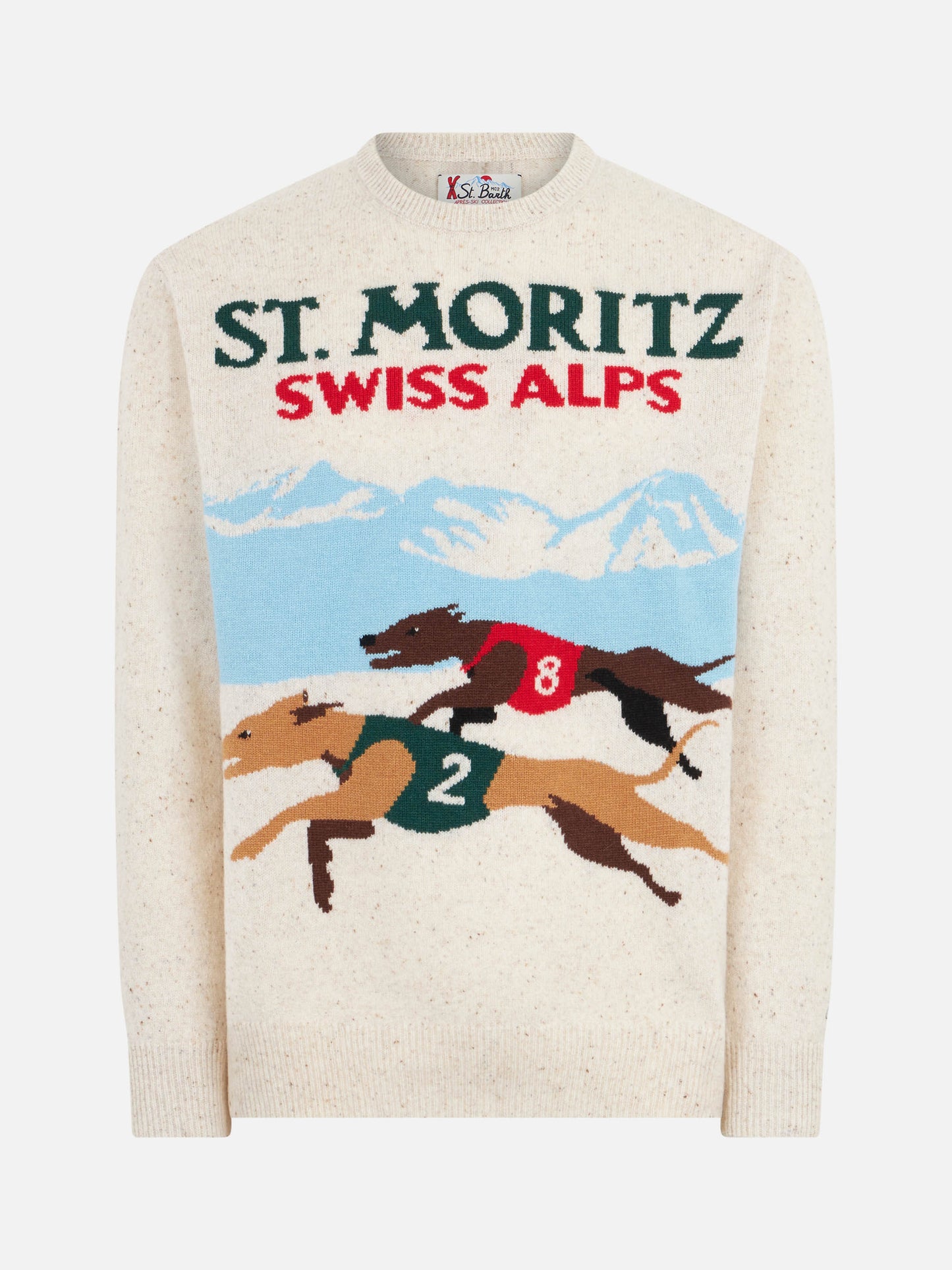 Maglia uomo donegal girocollo con stampa polo St. Moritz