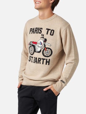 Man sweater with Paris to St.Barth front print - MC2 Saint Barth