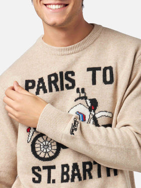 Man sweater with Paris to St.Barth front print - MC2 Saint Barth