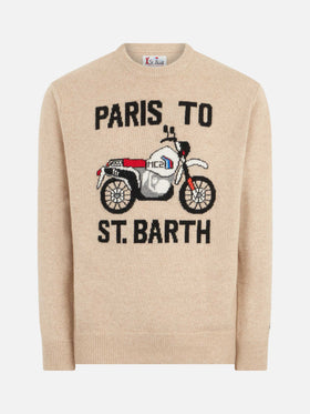 Man sweater with Paris to St.Barth front print - MC2 Saint Barth