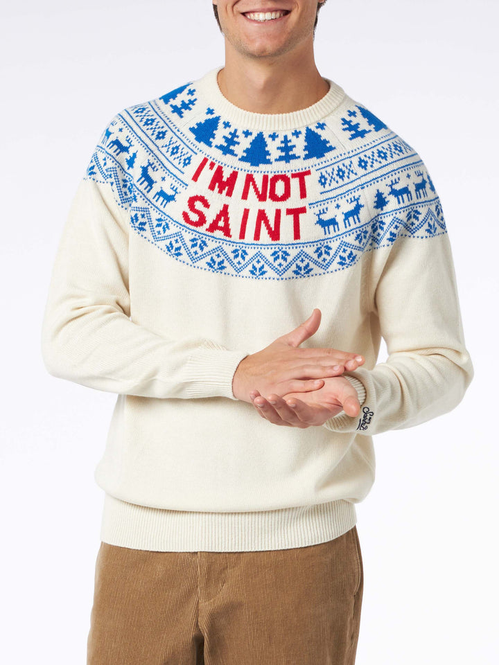 Maglia da uomo con scritta I'm not Saint
