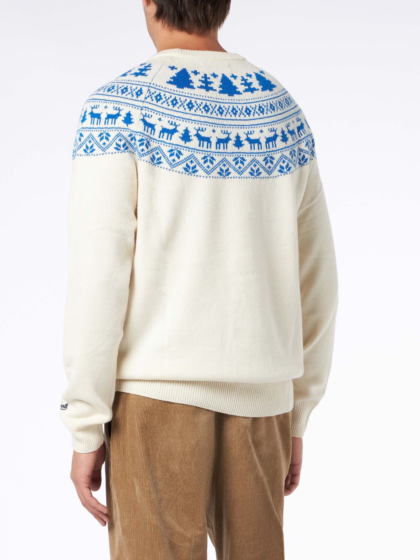 Man sweater with I'm not Saint lettering