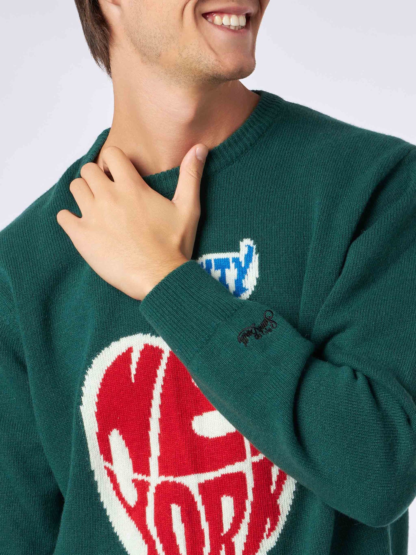 Man sweater with New York apple jacquard - MC2 Saint Barth