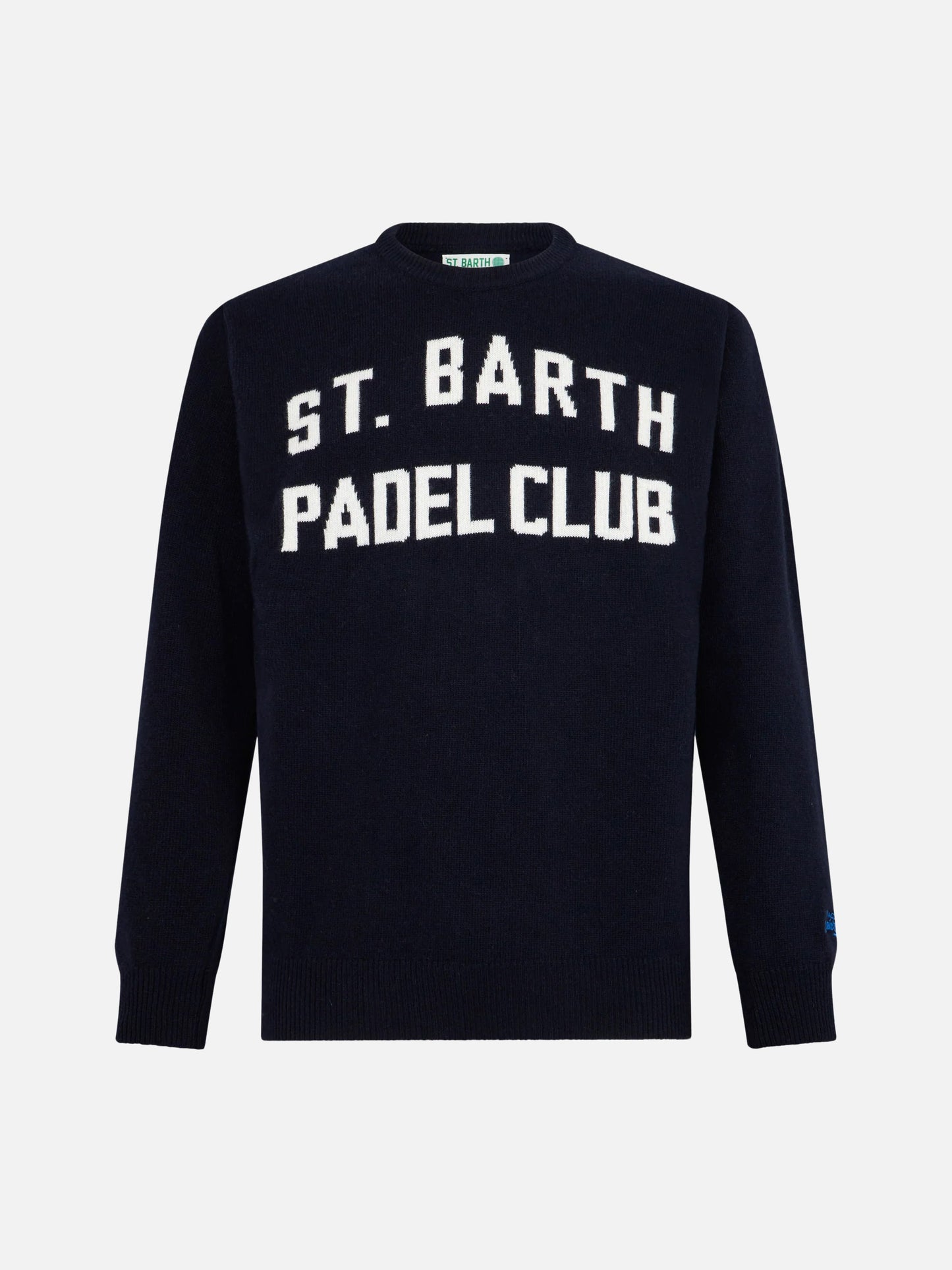 Rundhalspullover Heron mit Jacquardmuster des St. Barth Padel Clubs