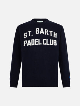 Rundhalspullover Heron mit Jacquardmuster des St. Barth Padel Clubs