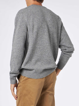 Man crewneck sweater with Bombardino Ski Club embroidery - MC2 Saint Barth