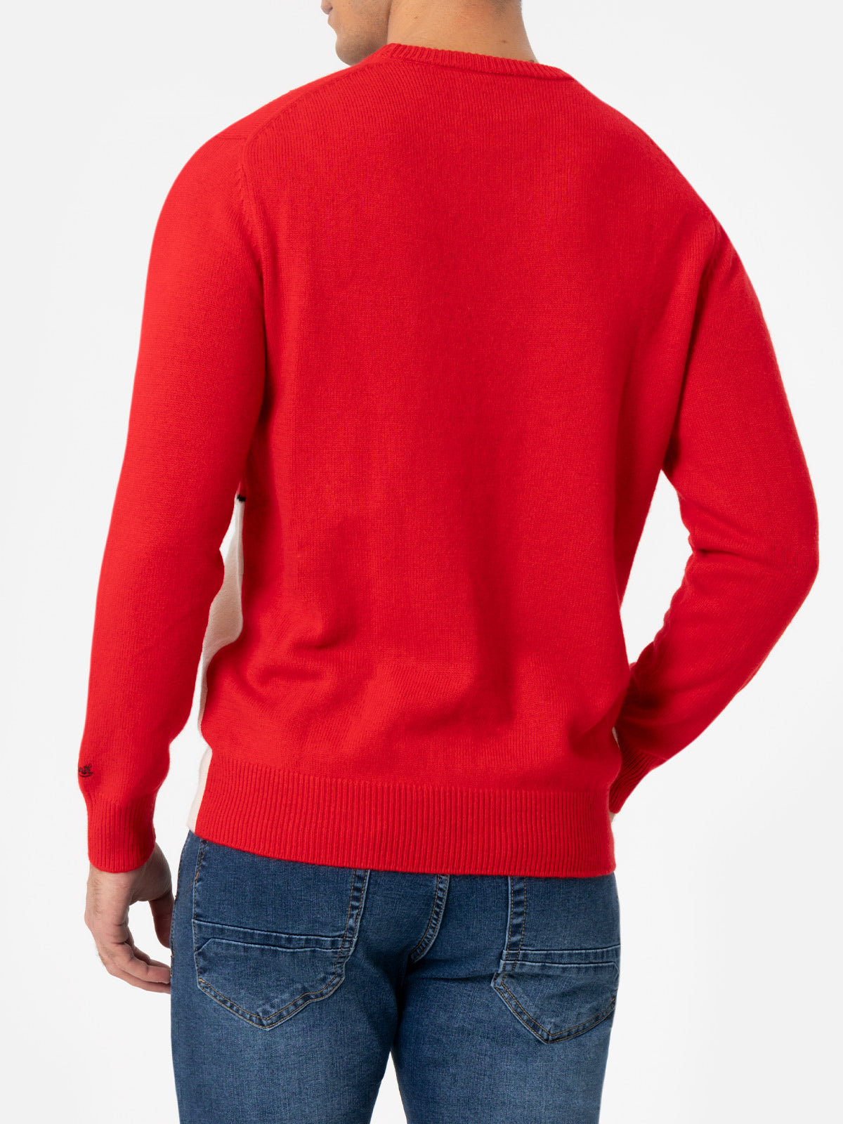 Man red sweater Heron with Peanuts jacquard | SNOOPY PEANUTS SPECIAL EDITION - MC2 Saint Barth