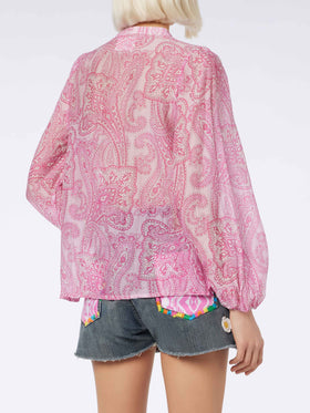 Woman silk voile paisley blouse Harper - MC2 Saint Barth