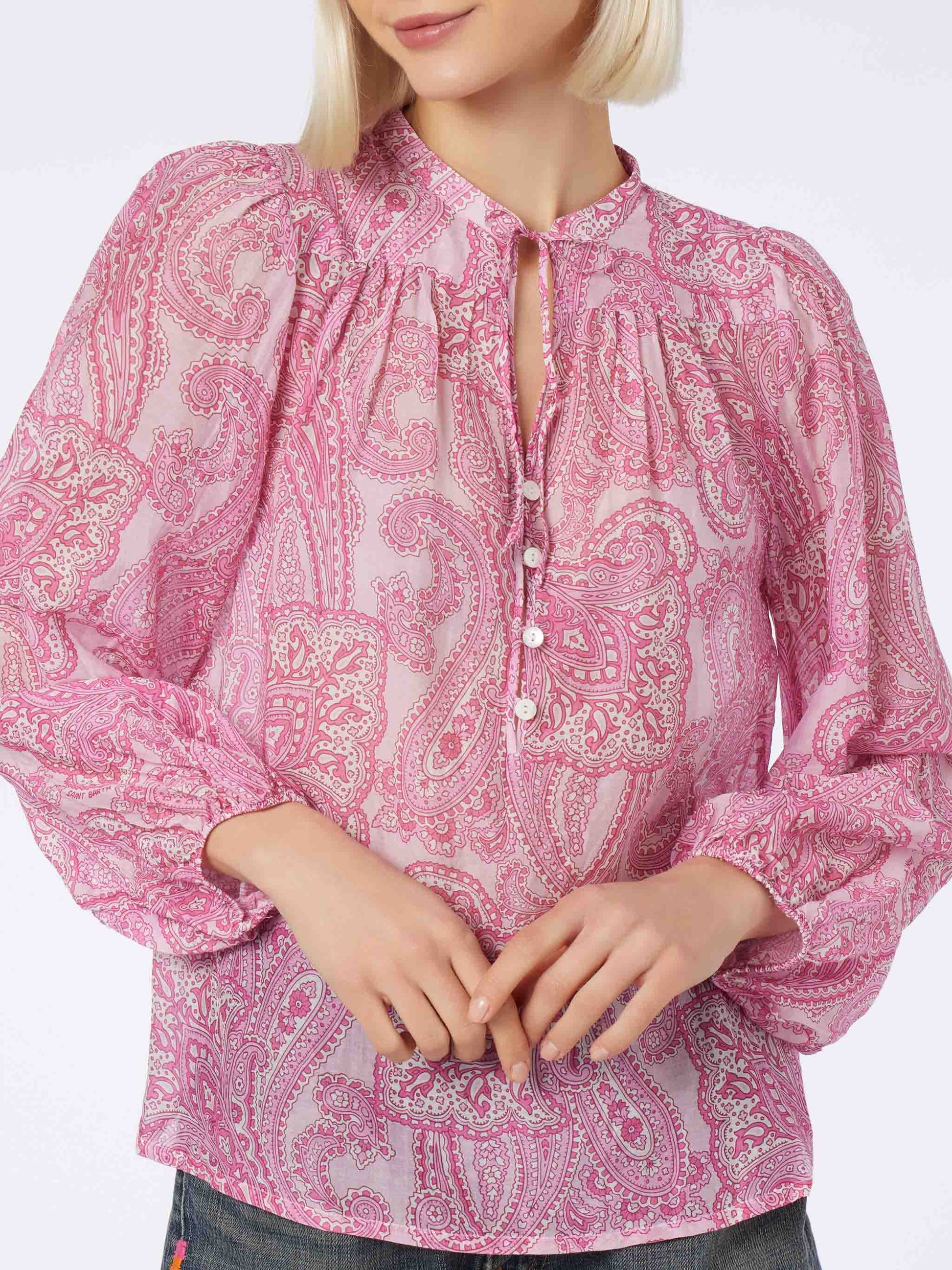 Woman silk voile paisley blouse Harper - MC2 Saint Barth