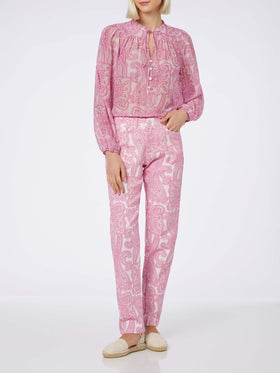 Woman silk voile paisley blouse Harper - MC2 Saint Barth